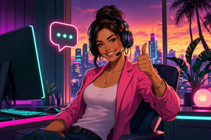 A friendly ExpertModz support agent with a headset